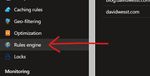 A screenshot of the "Rules Engine" navigation option provided in my Azure CDN (Classic) portal that I setup